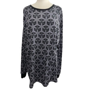 Women's Lularoe Long Sleeve Shirt 2XL Gray Black